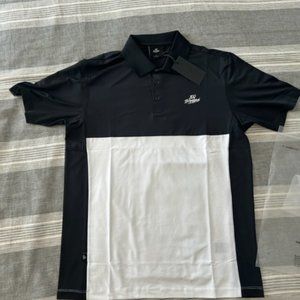 100 Thieves Men's Large Black and White golf Polo